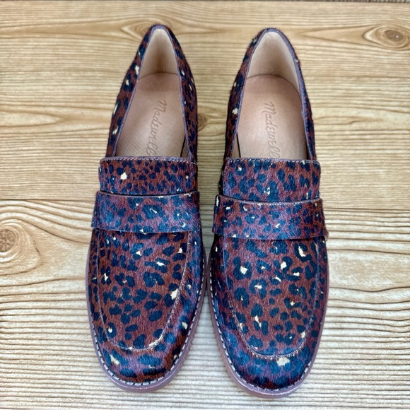Women’s Madewell The Alex Heeled Loafer in Painted Leopard Calf Hair Sz 5 - Picture 8 of 12